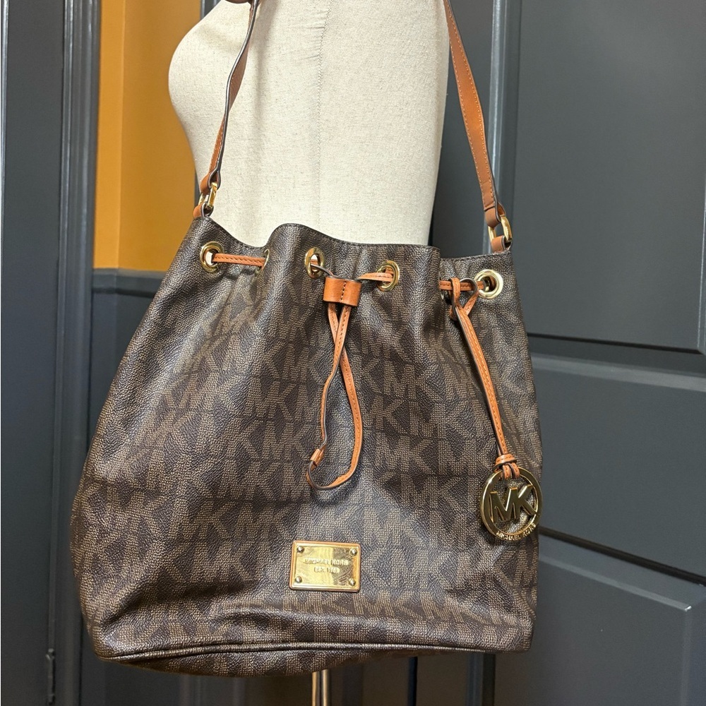 Michael Kors Dark Brown Monogram Shoulder Bag